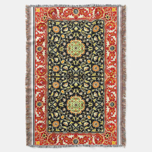 William Morris Vintage Rug Floral Design Throw Blanket