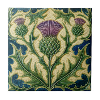 William Morris vintage Scottish thistle floral Ceramic Tile
