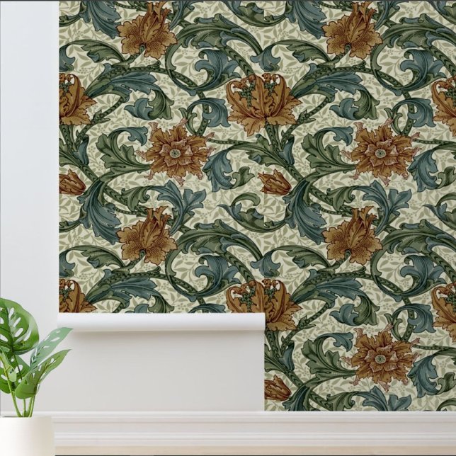 William Morris Vintage Single Stem Pattern Wallpaper (Creator Uploaded)