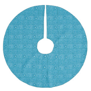 William Morris Vintage Square Blue Floral Pattern Brushed Polyester Tree Skirt