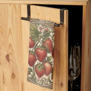 William Morris vintage strawberry Floral pattern Kitchen Towel