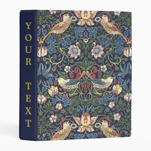 William Morris Vintage Strawberry Thief Pattern Mini Binder