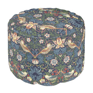 William Morris Vintage Strawberry Thief Pattern Pouf