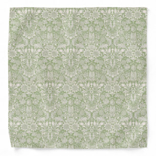 William Morris Vintage Sunflower Light Green Bandana