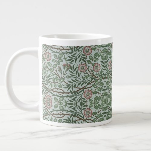 William Morris Vintage Sweet Briar Roses Foliage Giant Coffee Mug