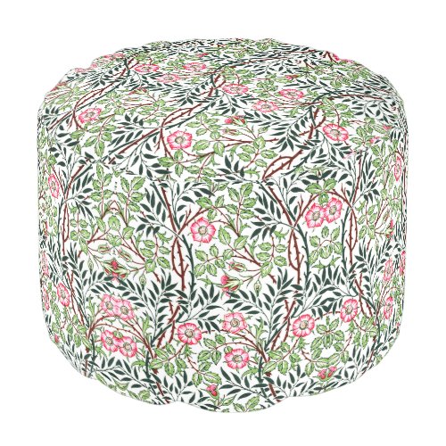 William Morris Vintage Sweet Briar Roses Foliage Pouf