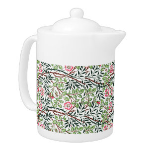 William Morris Vintage Sweet Briar Roses Foliage Teapot