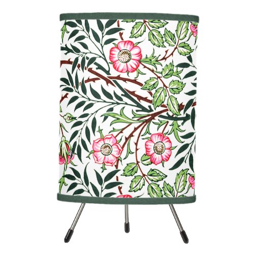 William Morris Vintage Sweet Briar Roses Foliage Tripod Lamp