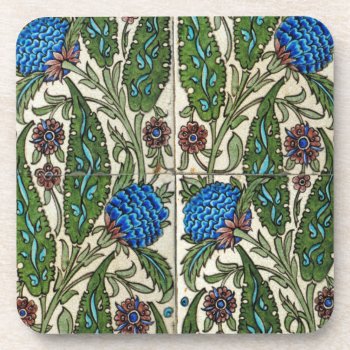 William Morris Vintage Tiles Drink Coaster by Impactzone at Zazzle