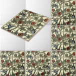 William Morris Vintage “Trellis” Pattern Tile<br><div class="desc">This is a digitally enhanced print derived from an antique 1864 block printed wallpaper “Trellis” pattern designed by William Morris. It features a wooden trellis with climbing roses and birds hunting insects. William Morris was a Victorian era poet, novelist, textile designer and an important figure of the British Arts and...</div>