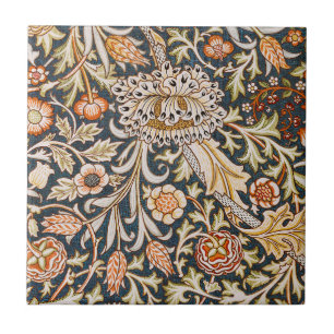 William Morris Vintage Trent Blue Floral Pattern Ceramic Tile