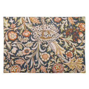 William Morris Vintage Trent Blue Floral Pattern Cloth Placemat