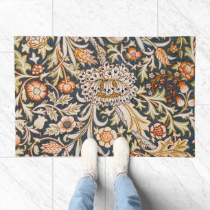 William Morris Vintage Trent Blue Floral Pattern Doormat