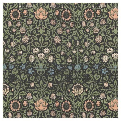 William Morris Vintage Violet & Columbine Pattern Fabric