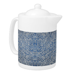 William Morris Vintage Willow Leaves Dark Blue Teapot