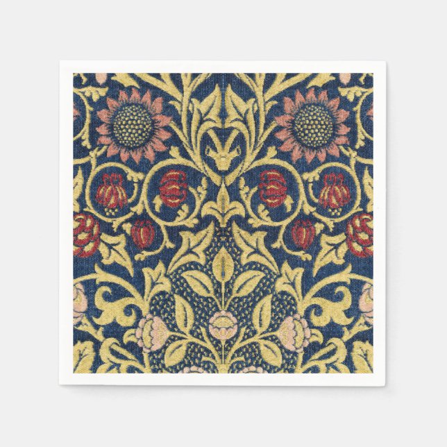 William Morris Violet and Columbine Art Napkins (Front)