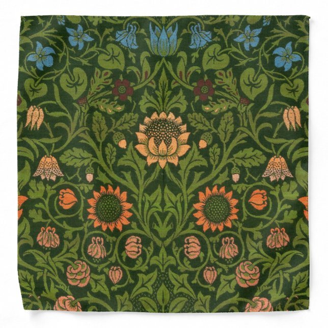 William Morris Violet and Columbine Art Rug Bandana (Front)