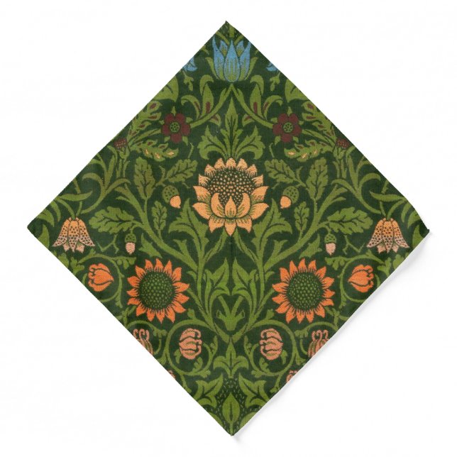 William Morris Violet and Columbine Art Rug Bandana (Front)