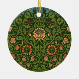William Morris Violet and Columbine Art Rug Ceramic Ornament