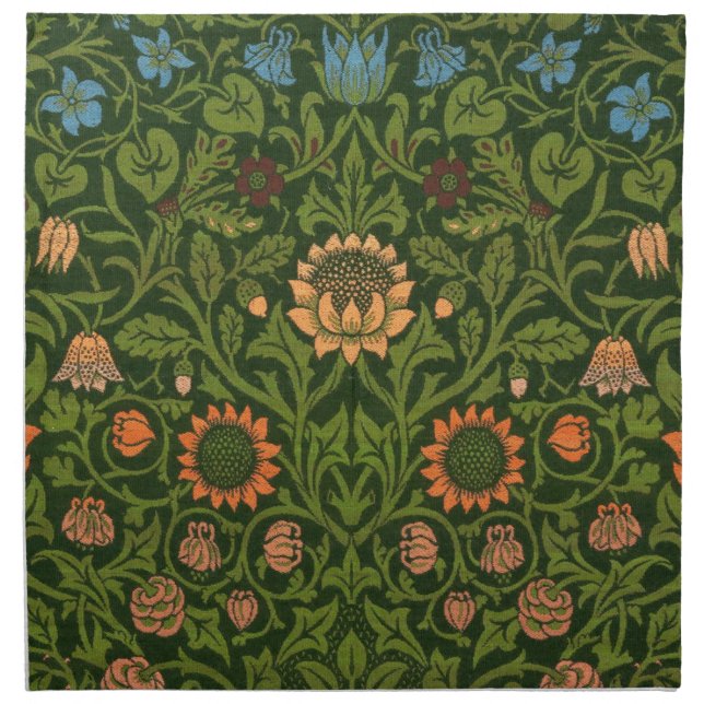 William Morris Violet and Columbine Art Rug Cloth Napkin (Front)