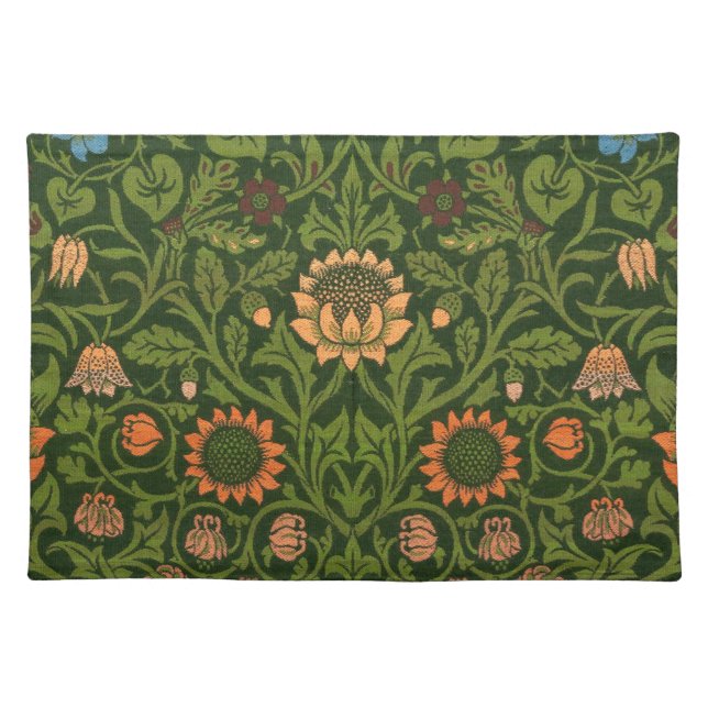 William Morris Violet and Columbine Art Rug Cloth Placemat (Front)