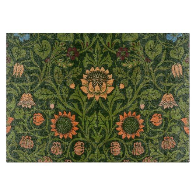 William Morris Violet and Columbine Art Rug Cutting Board (Front)