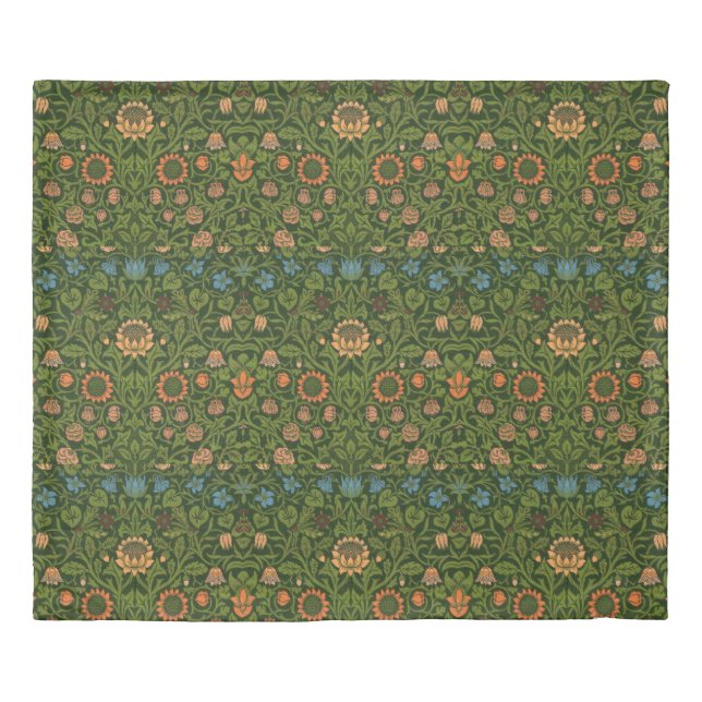 William Morris Violet and Columbine Art Rug Duvet Cover (Front)