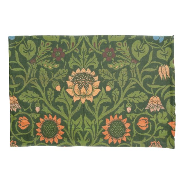 William Morris Violet and Columbine Art Rug Pillowcase (Front)