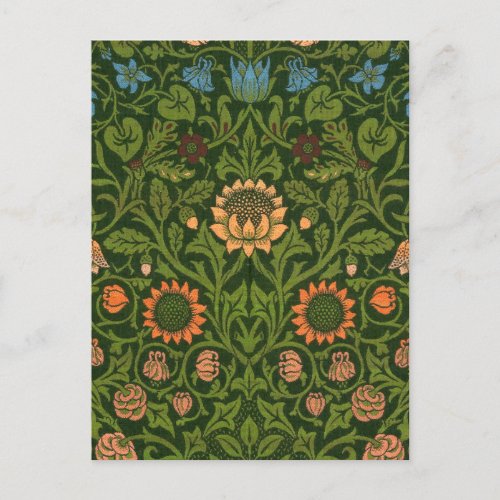 William Morris Violet and Columbine Art Rug Postcard