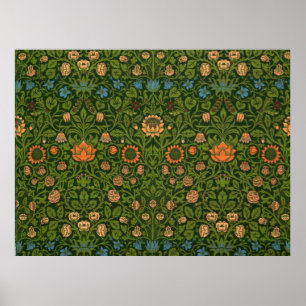 William Morris Violet and Columbine Art Rug Poster