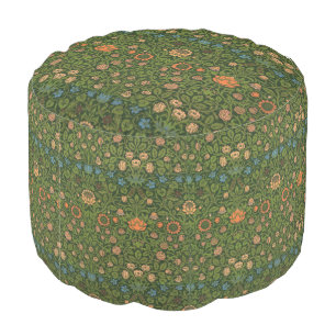 William Morris Violet and Columbine Art Rug Pouf