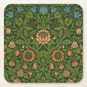William Morris Violet and Columbine Art Rug Square Paper Coaster