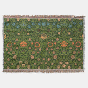 William Morris Violet and Columbine Art Rug Throw Blanket