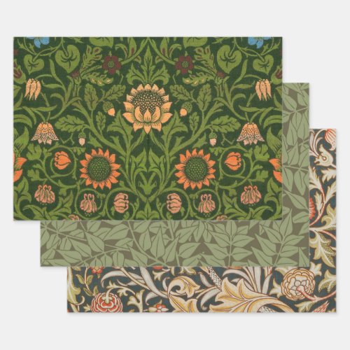 William Morris Violet and Columbine Art Rug Wrapping Paper Sheets