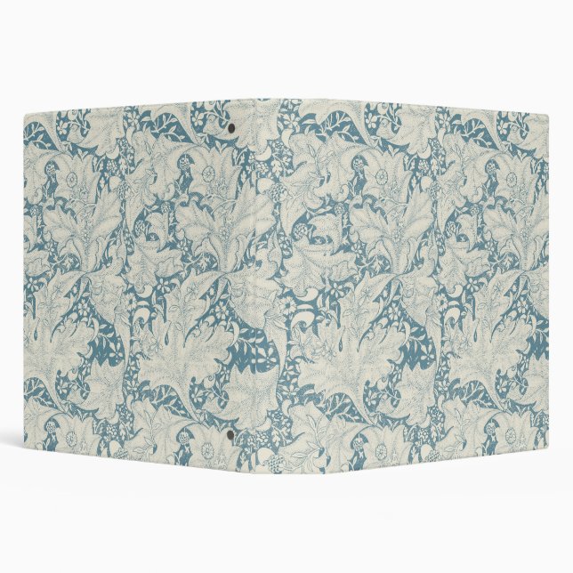 William Morris Wallflower floral blue damask  3 Ring Binder (Background)