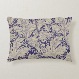 William Morris Wallflower floral blue damask Accent Pillow