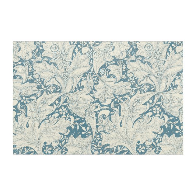 William Morris Wallflower floral blue damask  Acrylic Print (Front)