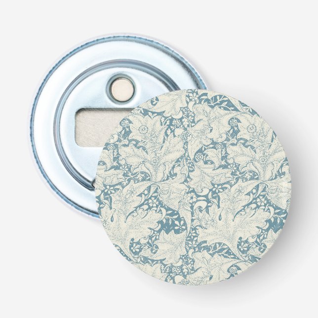 William Morris Wallflower floral blue damask  Bottle Opener (Front)