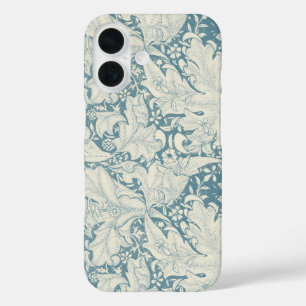 William Morris Wallflower floral blue damask  iPhone 16 Case