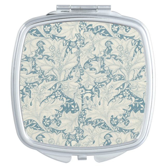 William Morris Wallflower floral blue damask  Compact Mirror (Front)