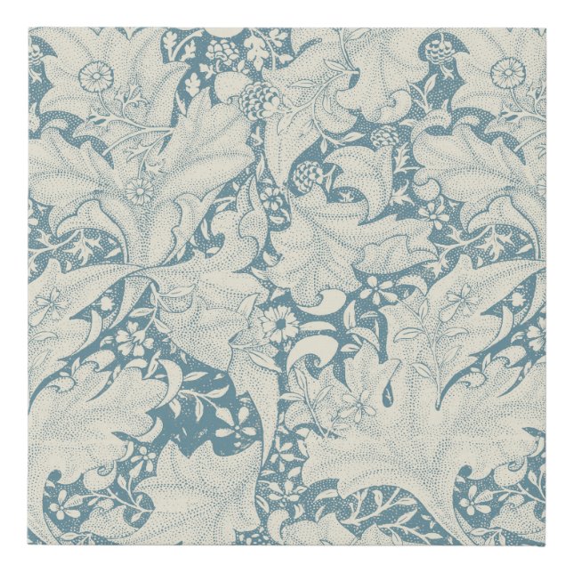 William Morris Wallflower floral blue damask  Faux Canvas Print (Front)