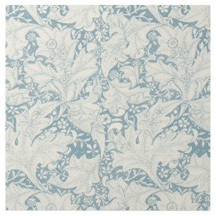 William Morris Wallflower floral blue damask Gallery Wrap
