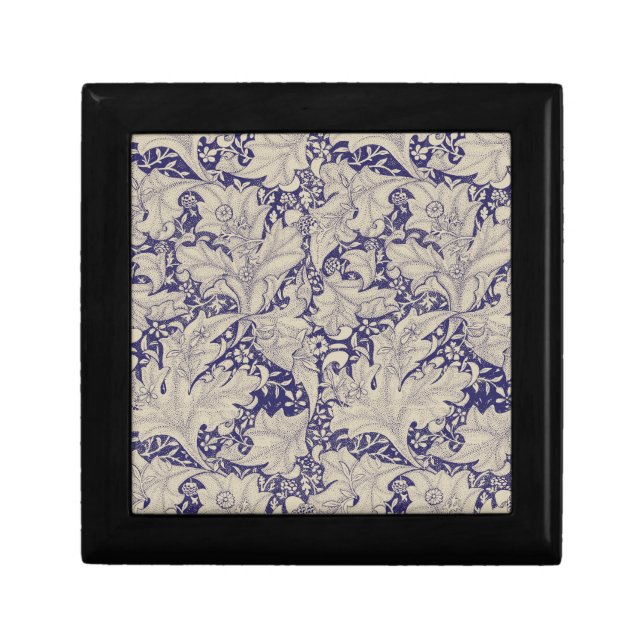 William Morris Wallflower floral blue damask  Gift Box (Front)