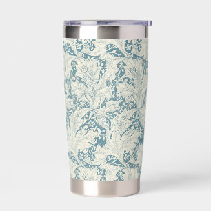 William Morris Wallflower floral blue damask  Insulated Tumbler