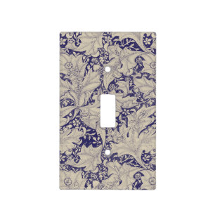 William Morris Wallflower floral blue damask  Light Switch Cover