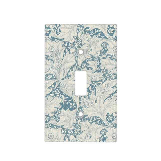 William Morris Wallflower floral blue damask  Light Switch Cover (Front)