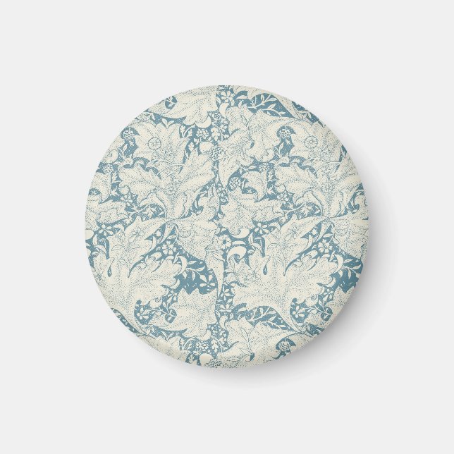 William Morris Wallflower floral blue damask  Magnet (Front)