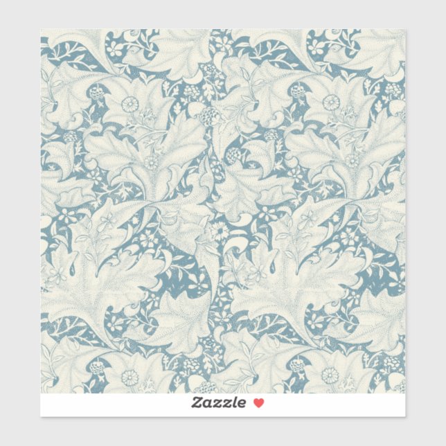 William Morris Wallflower floral blue damask  Sticker (Sheet)