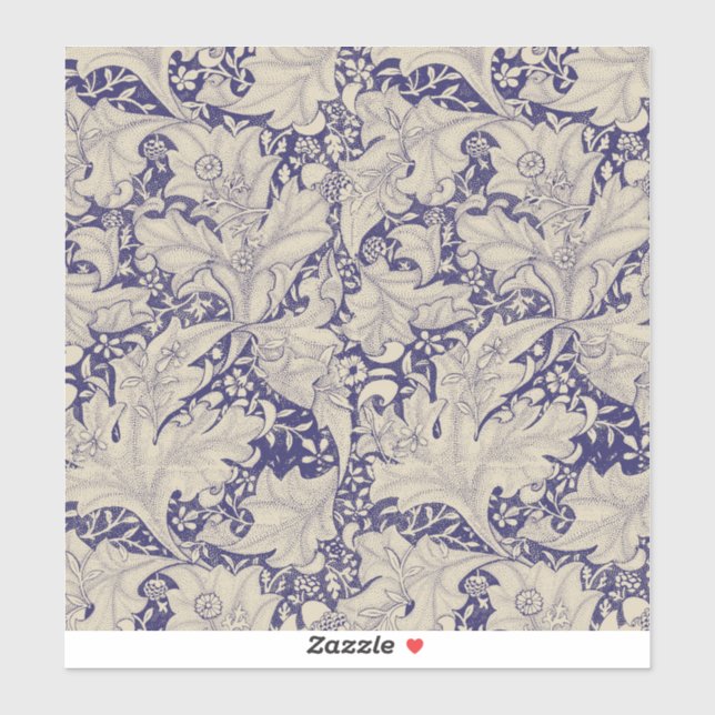William Morris Wallflower floral blue damask  Sticker (Sheet)