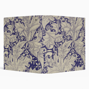 William Morris Wallflower Pattern Antique Blue 3 Ring Binder